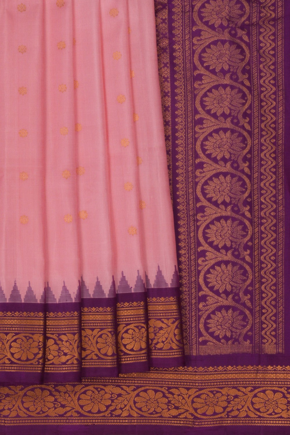 Image of Gadwal Silk Pink Saree